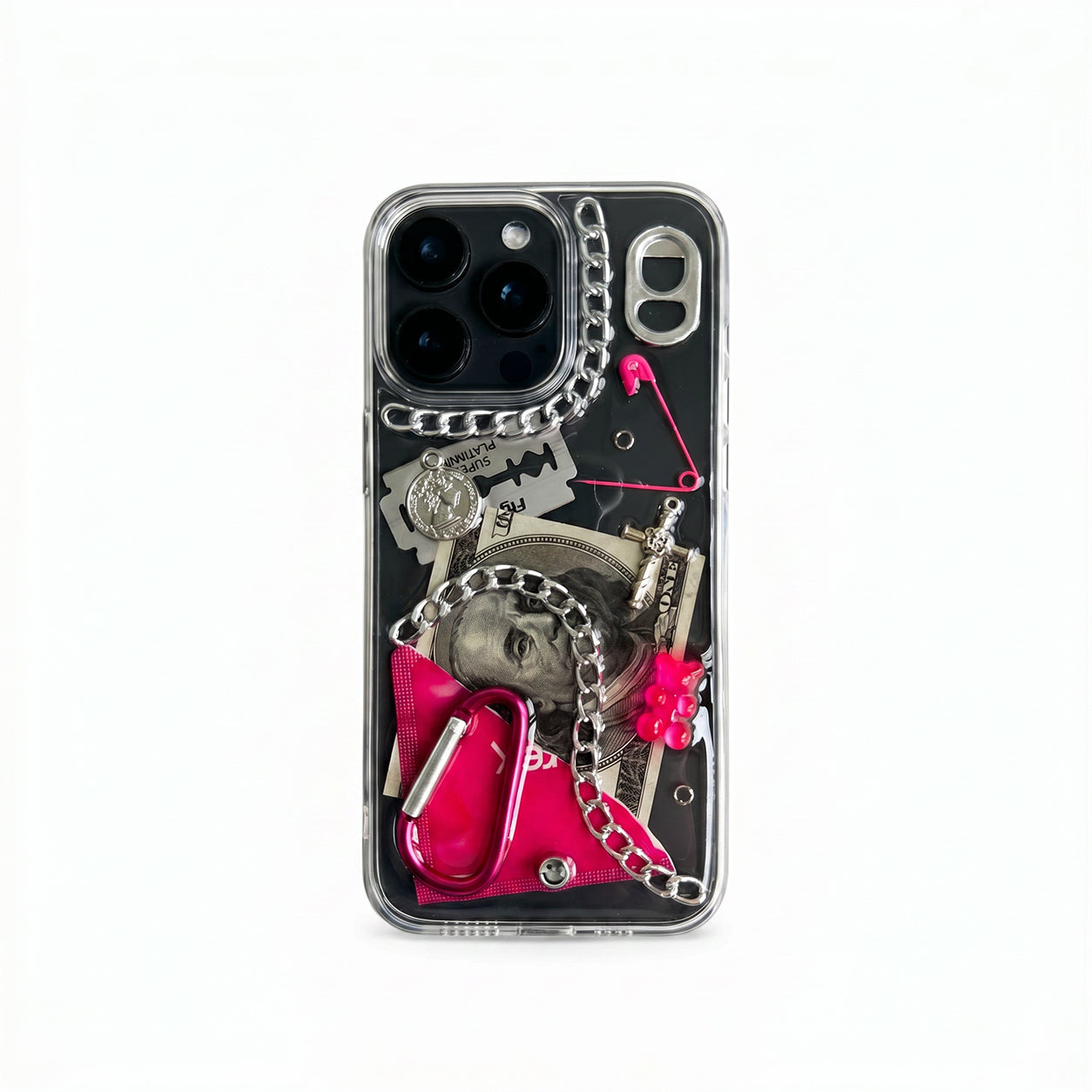 Pink Voltage — 3D Punk Metal Chain iPhone Case