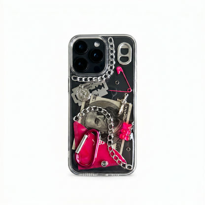 Pink Voltage — 3D Punk Metal Chain iPhone Case