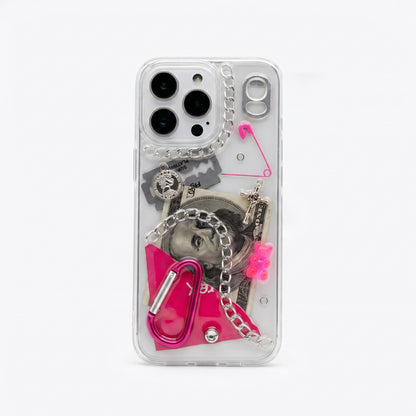Pink Voltage — 3D Punk Metal Chain iPhone Case