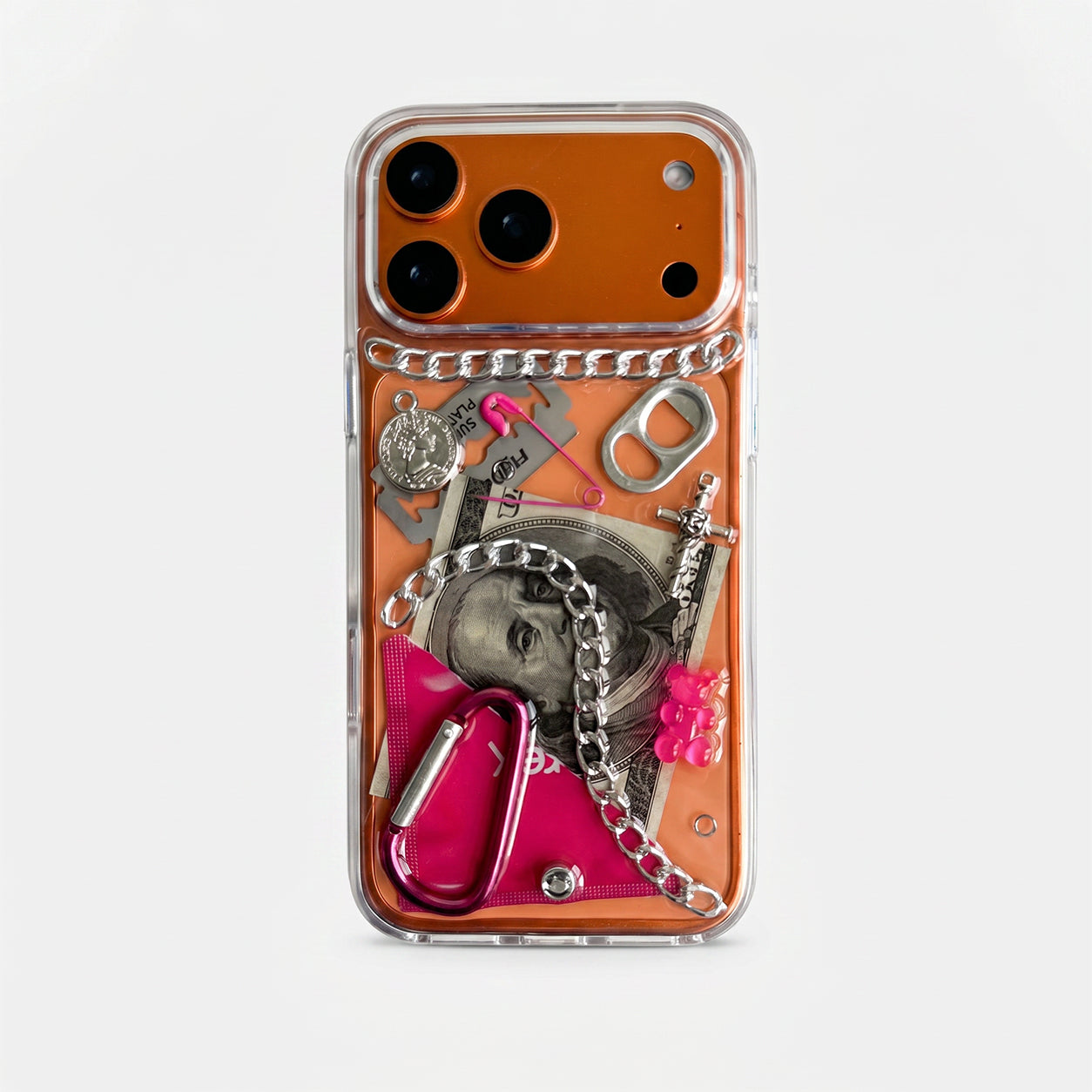 Pink Voltage — 3D Punk Metal Chain iPhone Case