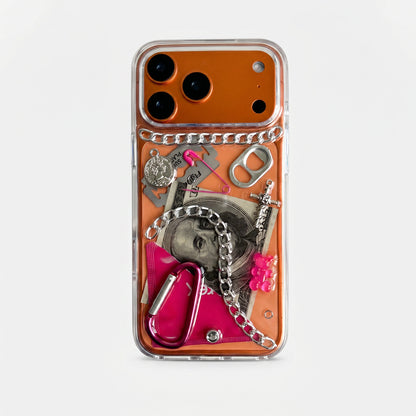 Pink Voltage — 3D Punk Metal Chain iPhone Case