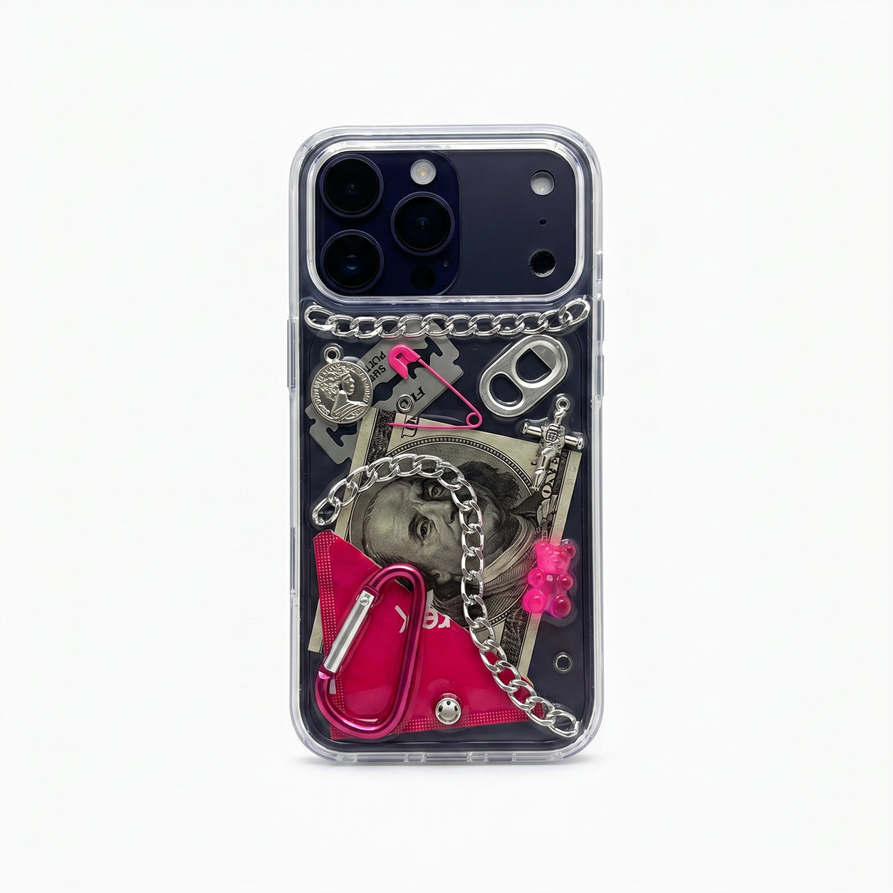 Pink Voltage — 3D Punk Metal Chain iPhone Case