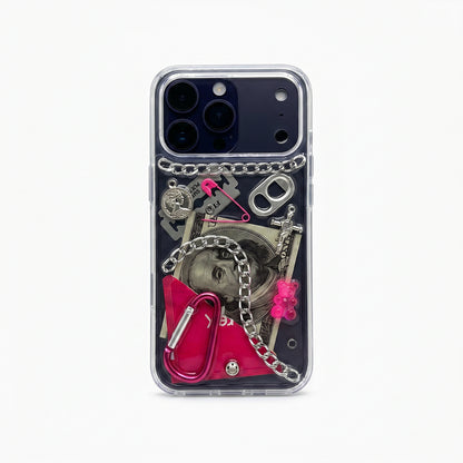 Pink Voltage — 3D Punk Metal Chain iPhone Case