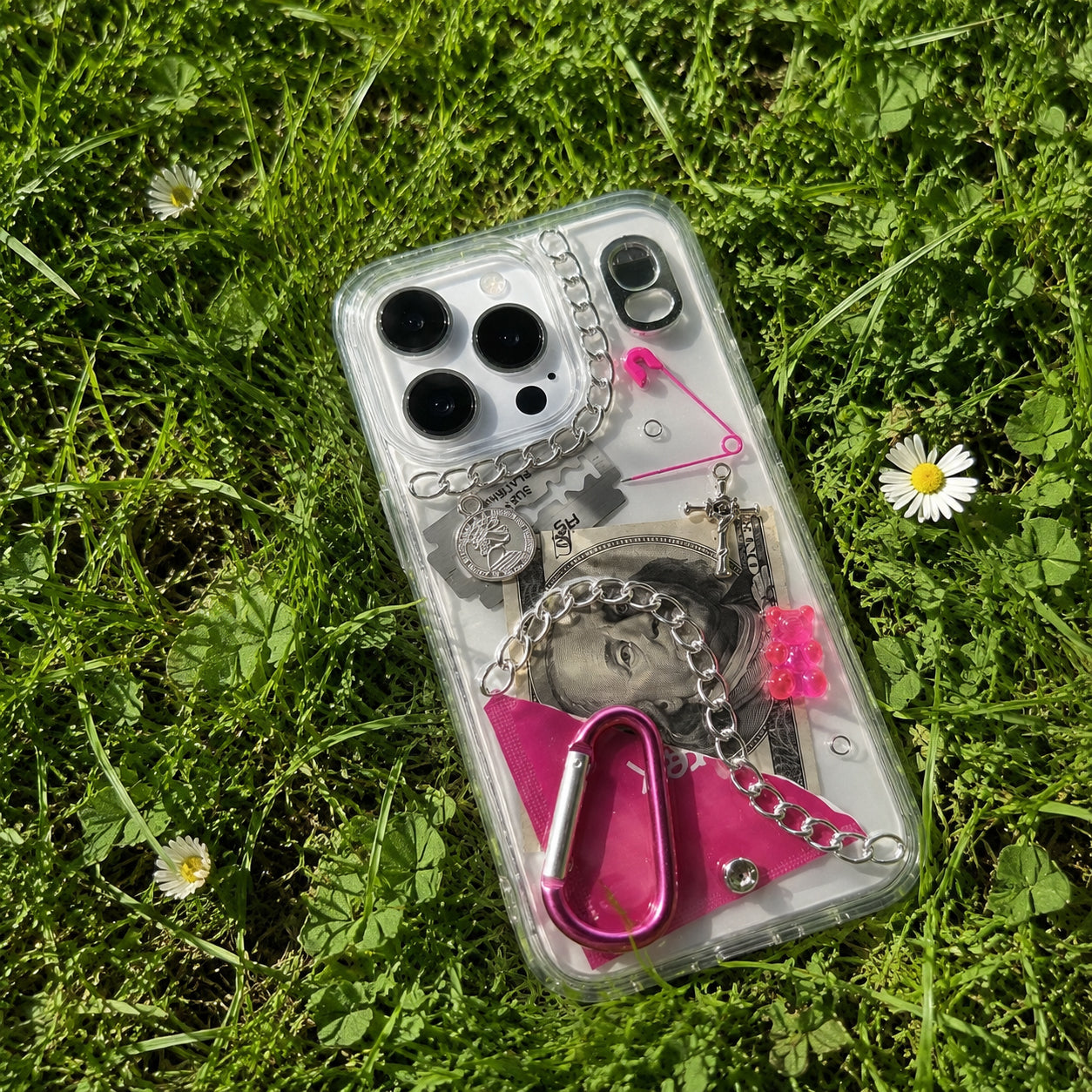Pink Voltage — 3D Punk Metal Chain iPhone Case