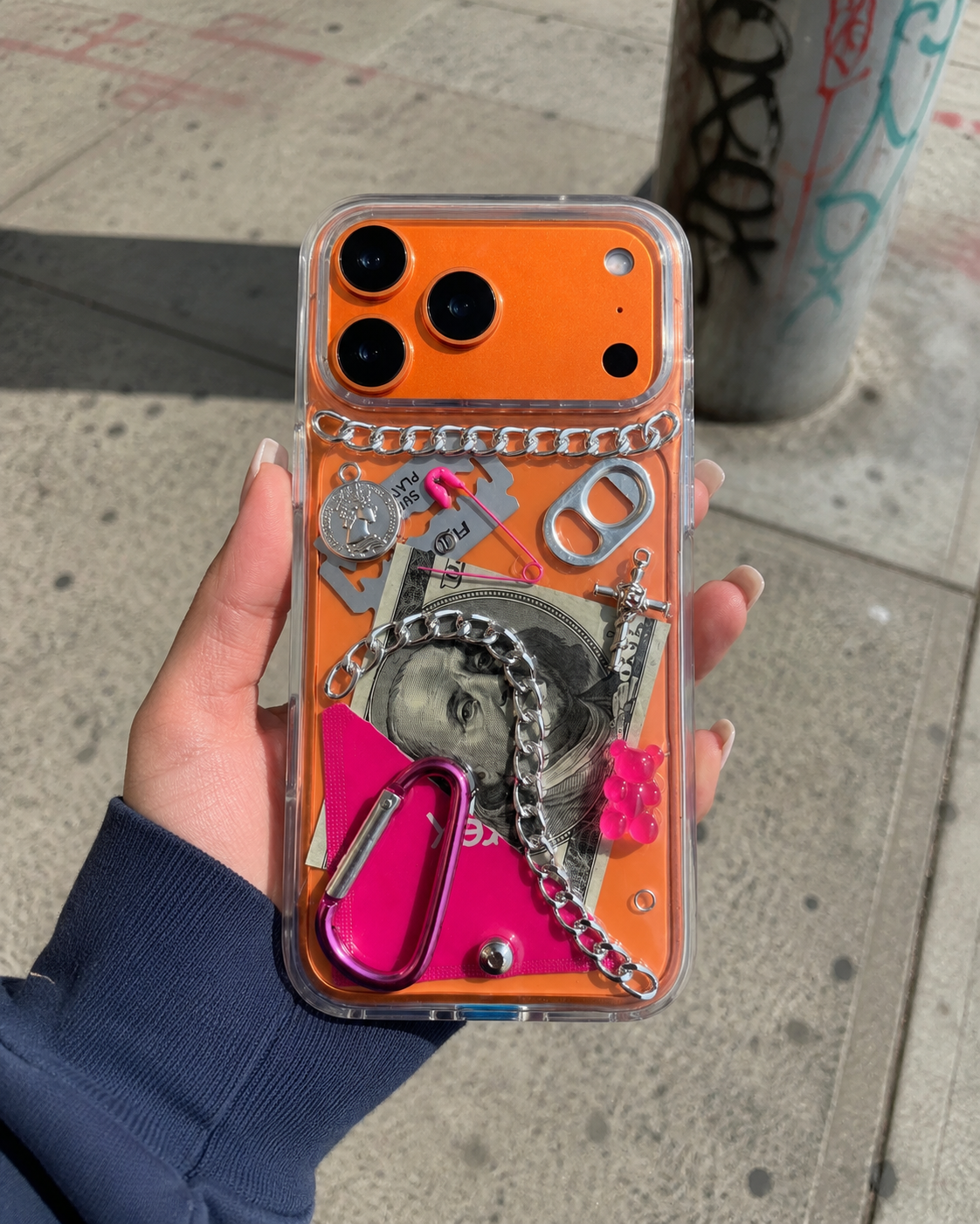 Pink Voltage — 3D Punk Metal Chain iPhone Case