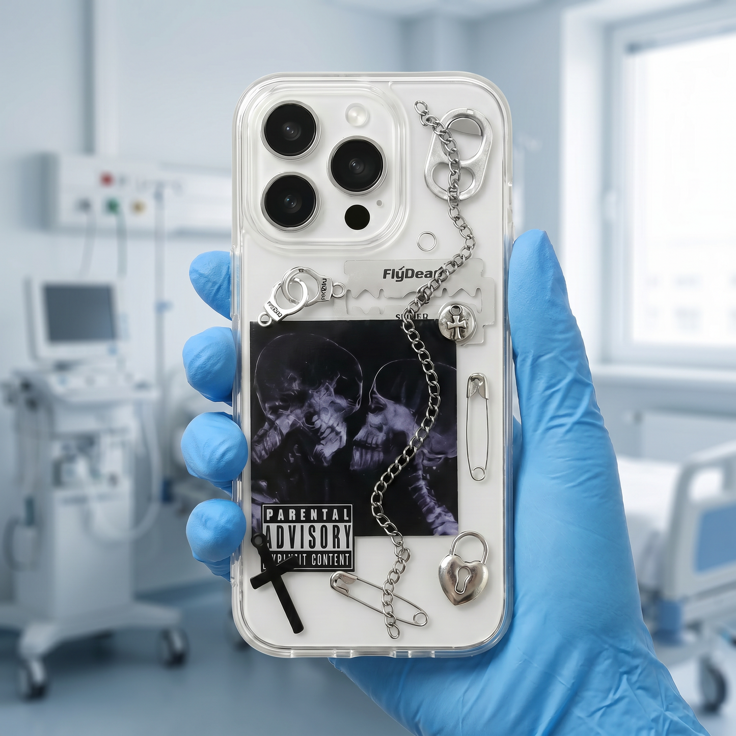 Last Kiss — 3D Gothic Punk Chain iPhone Case