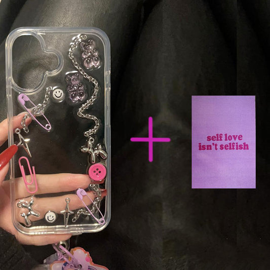 Self Love — Y2K 3D Charm Chain iPhone Case