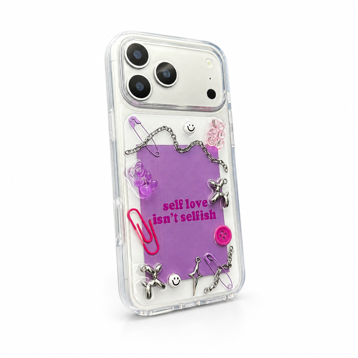 Self Love — Y2K 3D Charm Chain iPhone Case