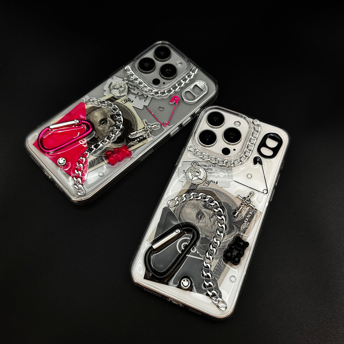 Pink Voltage — 3D Punk Metal Chain iPhone Case