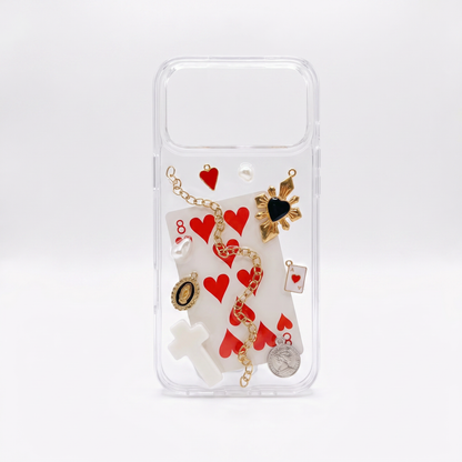 Eight of Hearts 3D charm chain iPhone case — product view 4