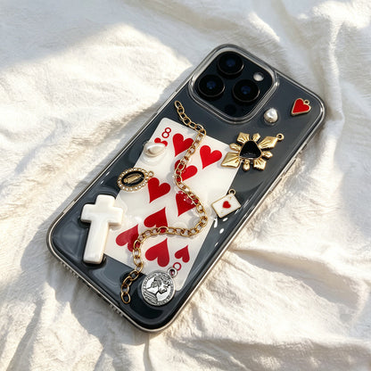 Eight of Hearts 3D charm chain iPhone case — product view 8