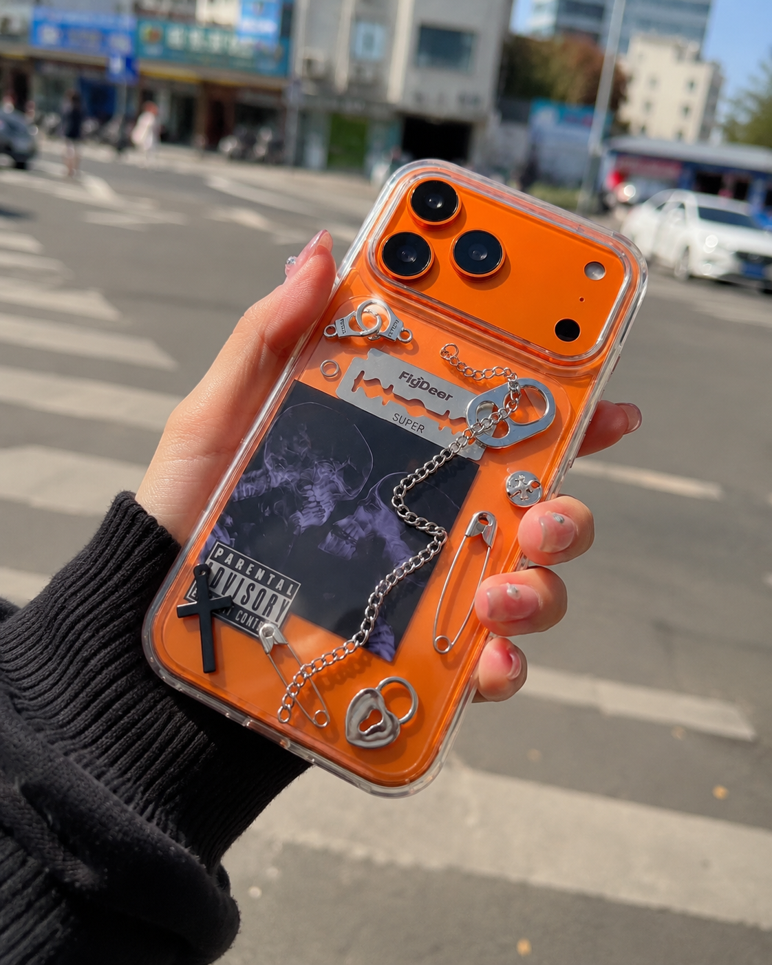 Last Kiss transparent 3D punk iPhone case — product view 2