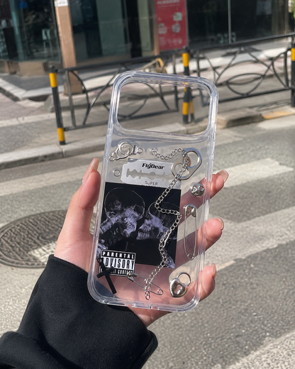 Last Kiss transparent 3D punk iPhone case — product view 6