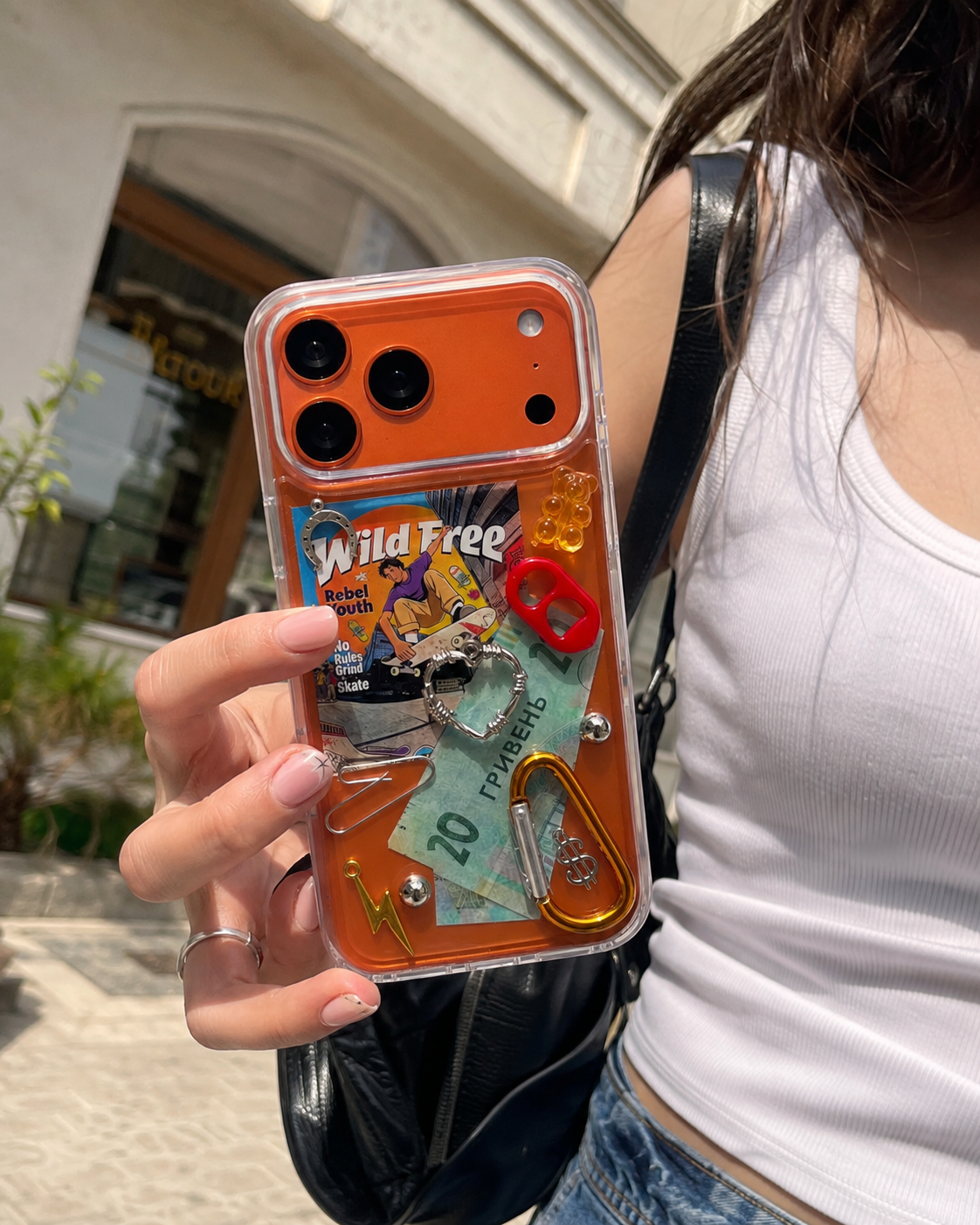 Street Rush transparent 3D punk iPhone case — product view 2