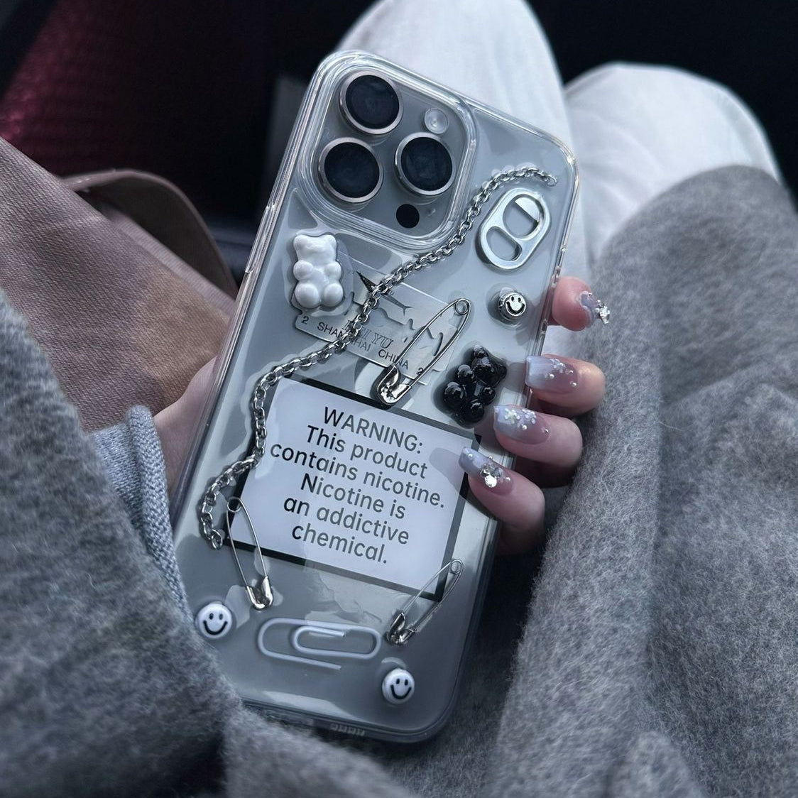 Sweet Warning transparent 3D iPhone case — product view 1