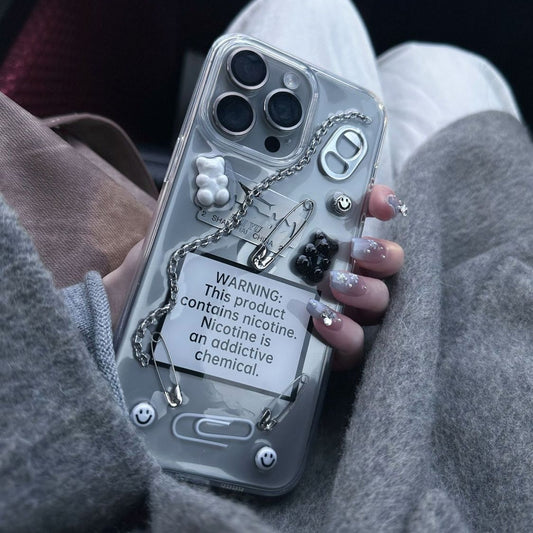 Sweet Warning transparent 3D iPhone case — product view 1