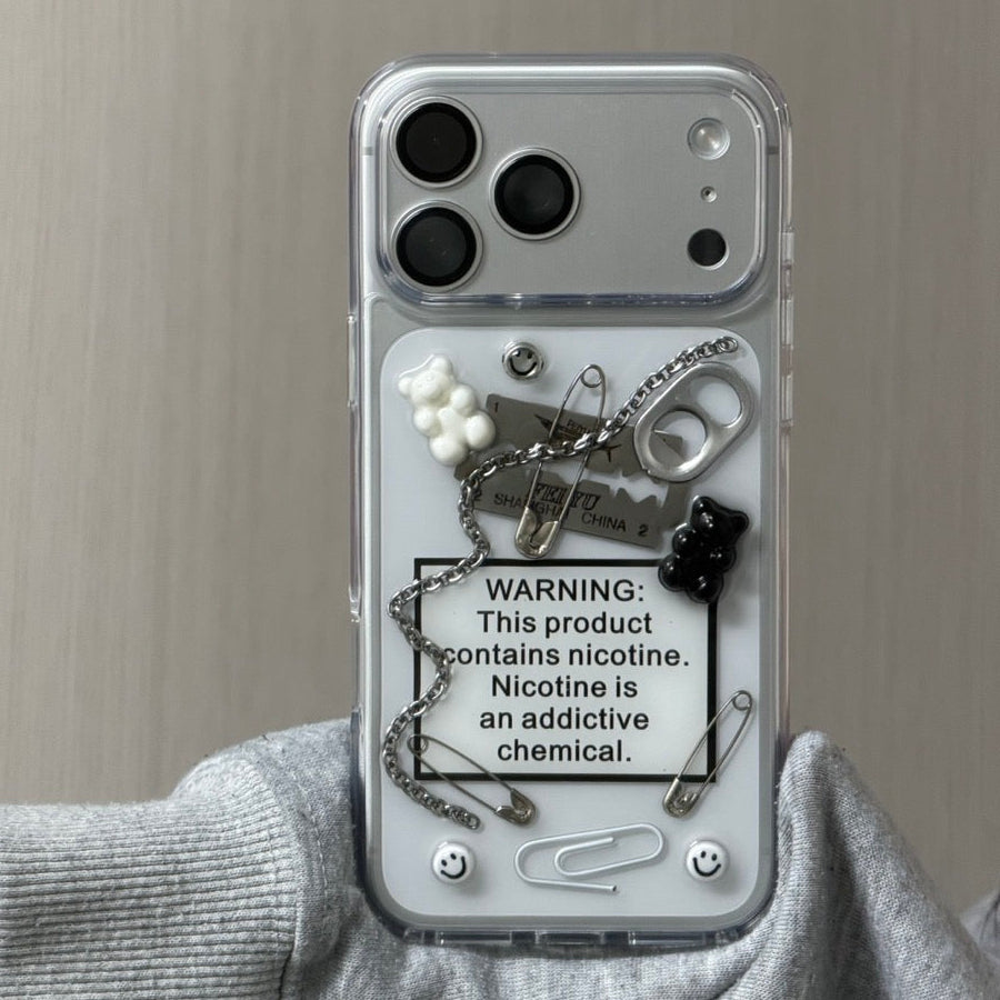 Sweet Warning transparent 3D iPhone case — product view 2
