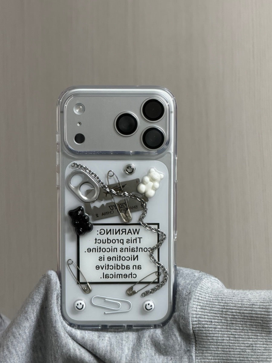 Sweet Warning transparent 3D iPhone case — product view 2