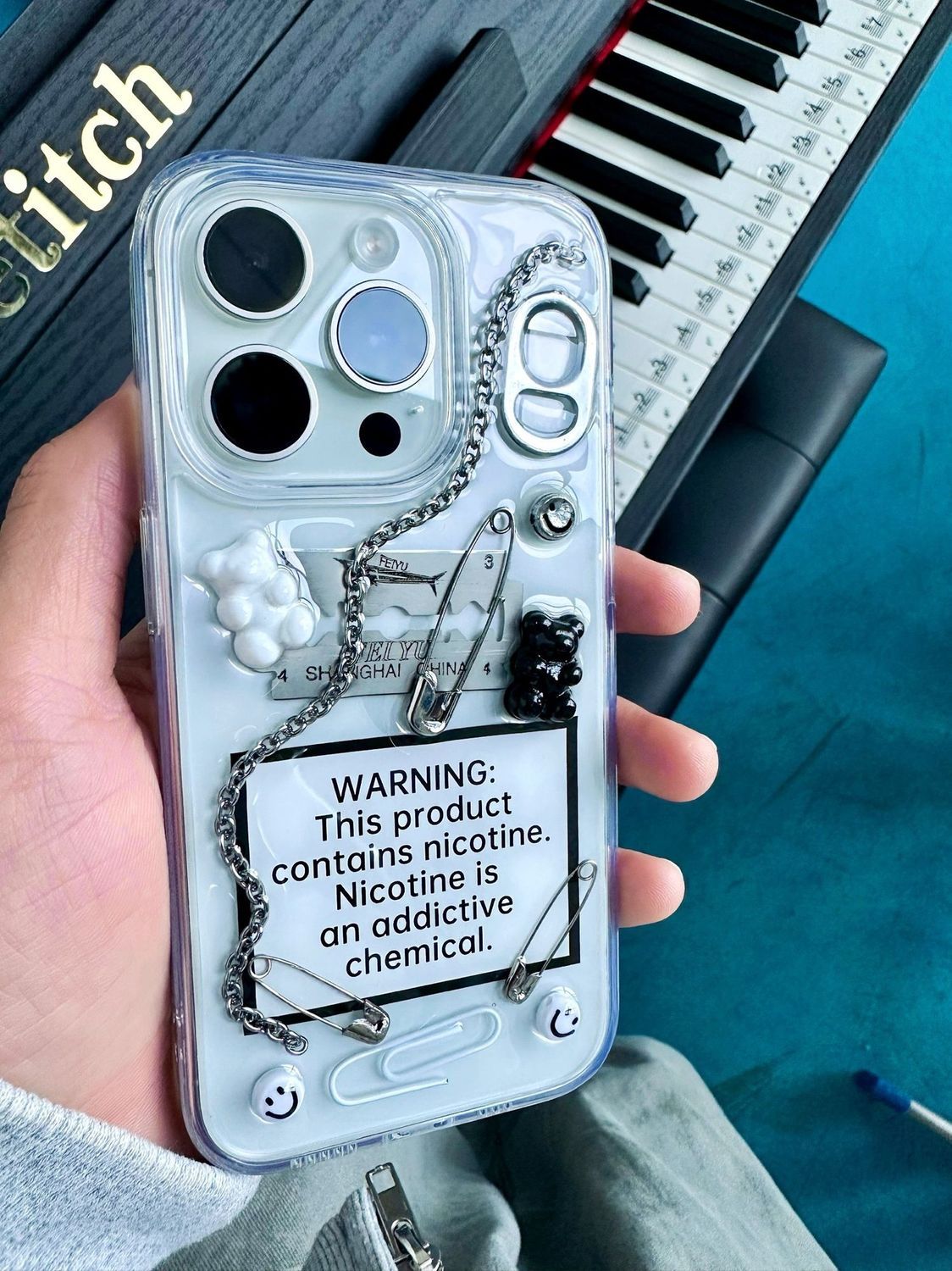 Sweet Warning transparent 3D iPhone case — product view 3