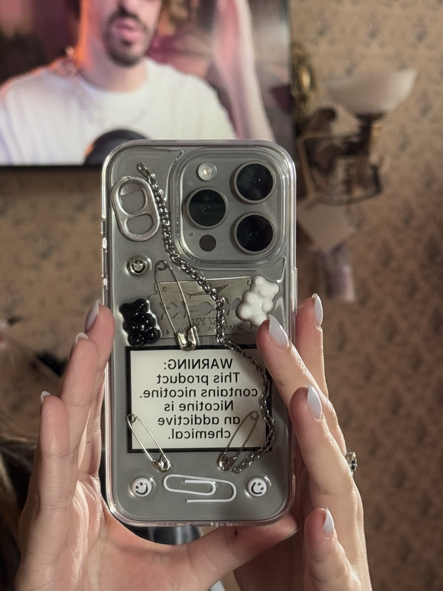 Sweet Warning transparent 3D iPhone case — product view 6